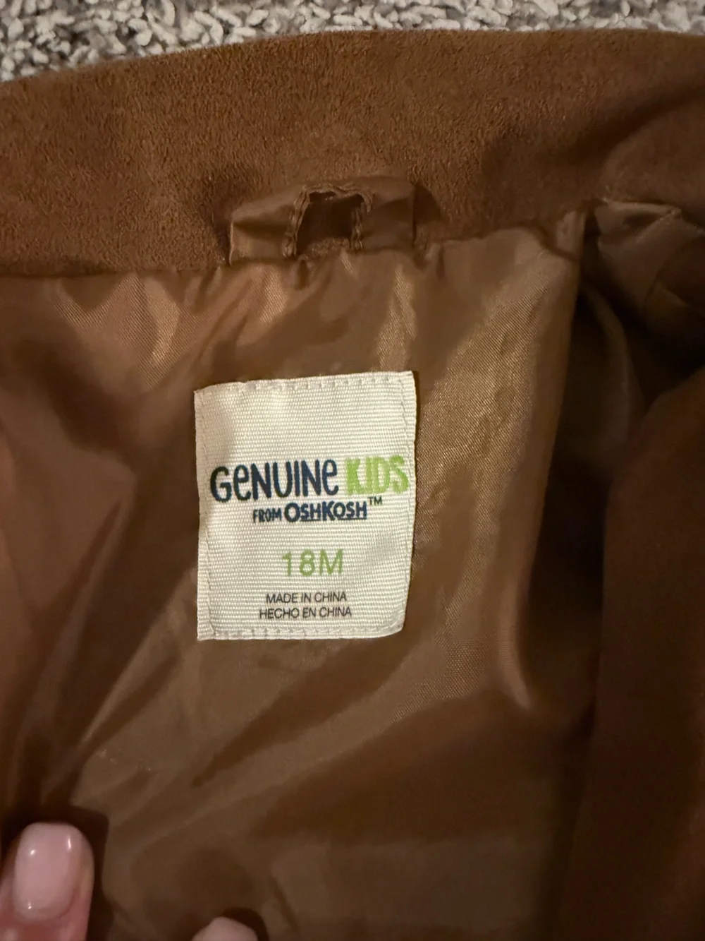 OshKosh B'gosh Chestnut Brown Faux Suede Moto Jacket for Kids